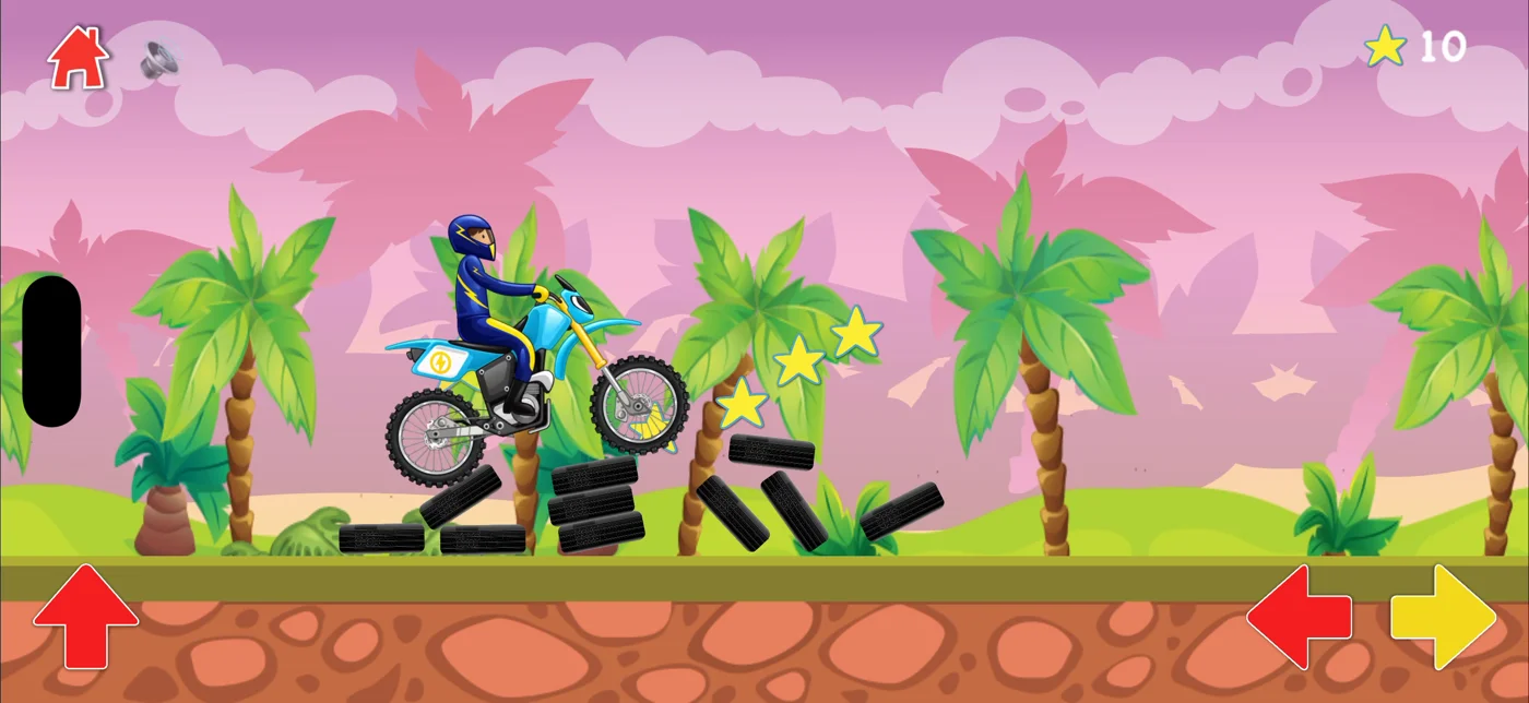 A motorcycle jumping in the jungle