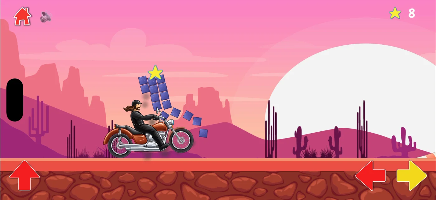 A cruiser riding across the desert