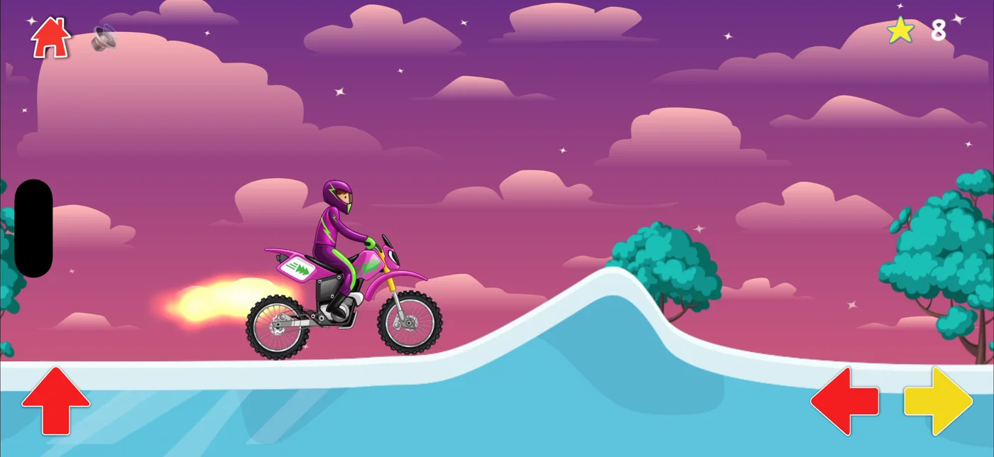 A dirt bike on a snowy track